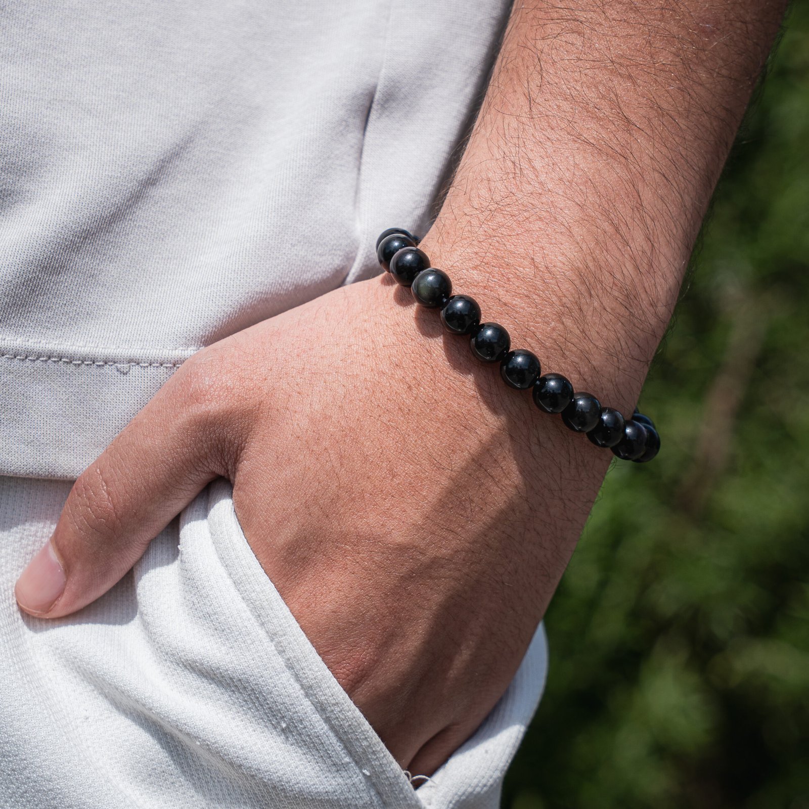 Alternative view of Bracelet Obsidienne