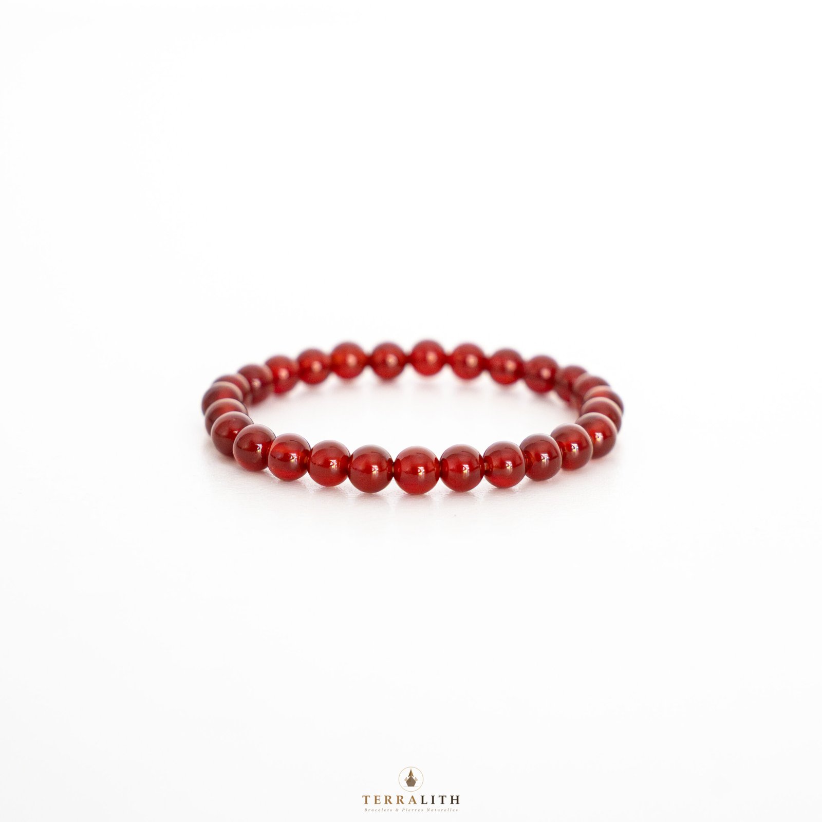 Bracelet Cornaline 6mm — pierre naturelle orange lithothérapie