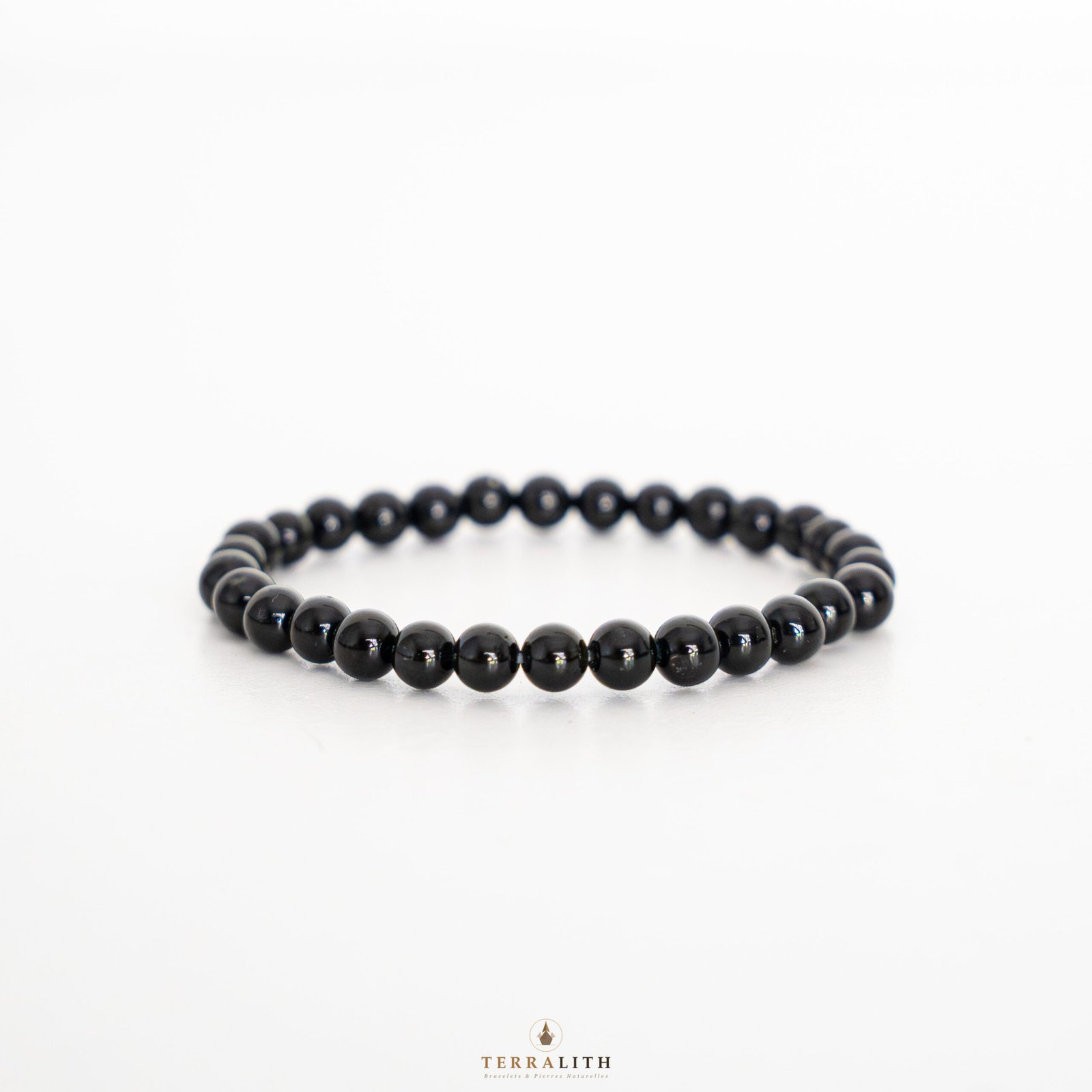 Bracelet Tourmaline Noire 6mm — pierre naturelle protection Terralith