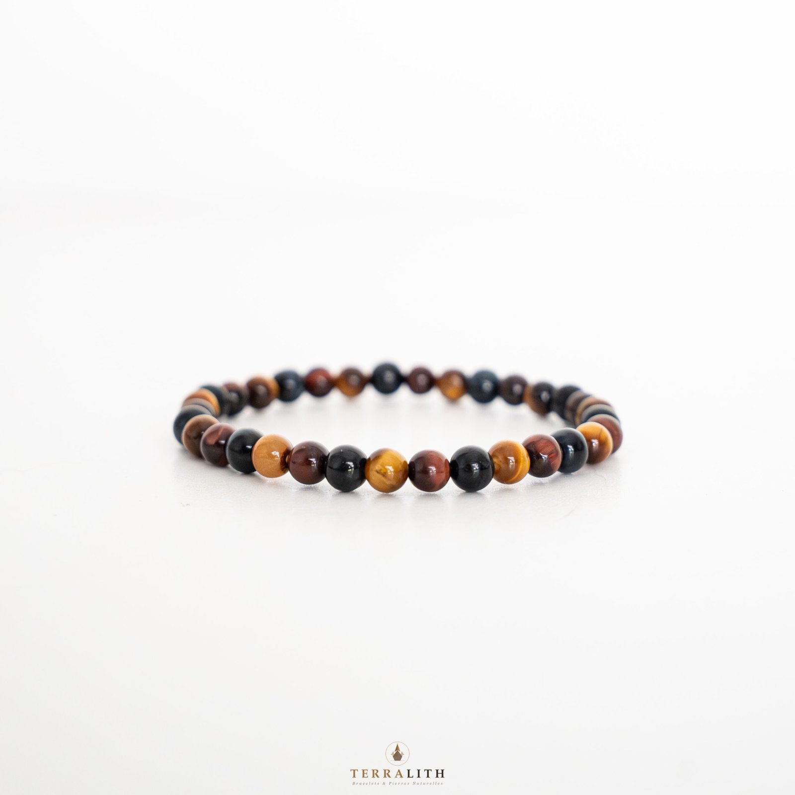 Bracelet Triple Œil 6mm — combinaison pierres naturelles vision clarté