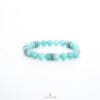Bracelet Amazonite 8mm séparateurs tibétains — pierre naturelle bleue