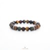 Bracelet Triple Œil 8mm séparateurs tibétains — vision clarté