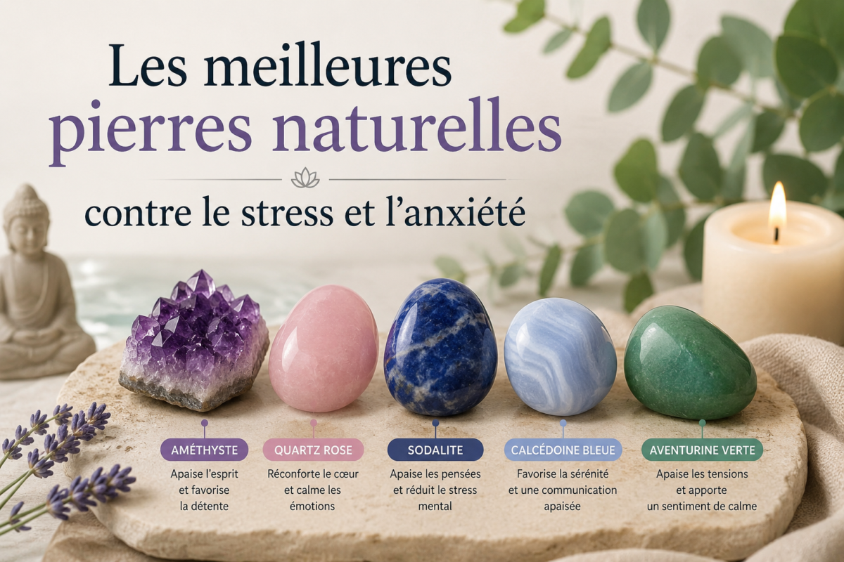 Meilleures pierres contre le stress et lanxiete