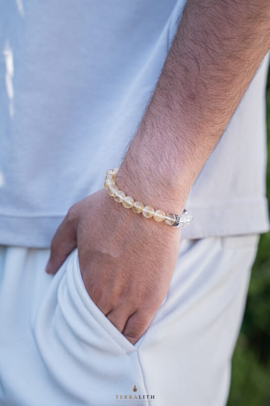 Bracelet abondance citrine et cristal de roche