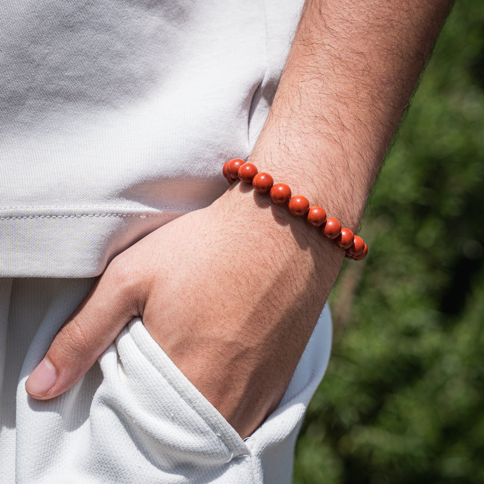 Alternative view of Bracelet Jaspe Rouge