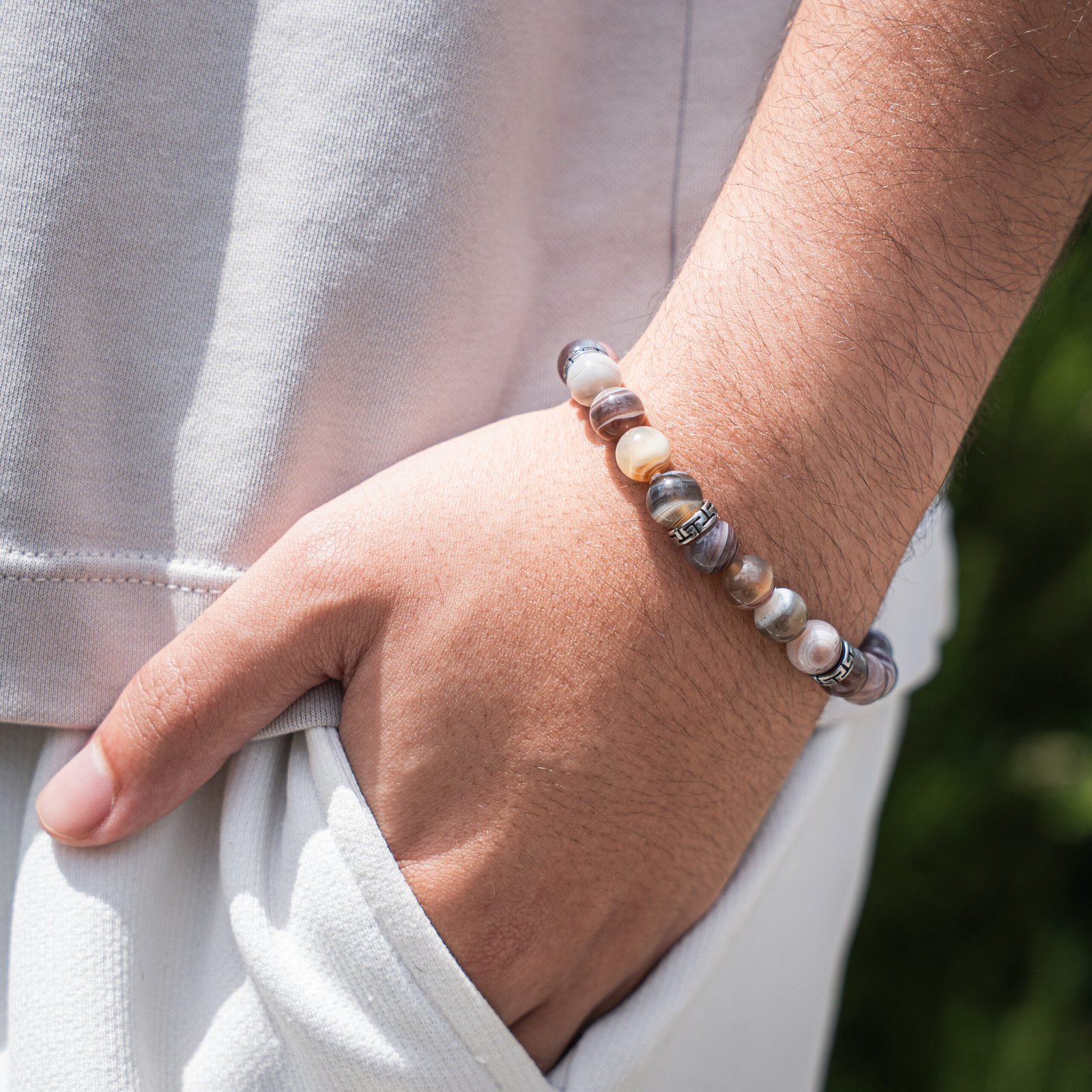 Alternative view of Bracelet Agate du Botswana